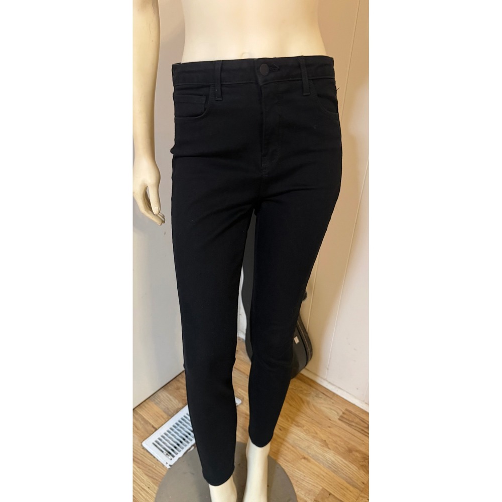 L'AGENCE Full Length Black Margot Flattering High Rise Stretch Skinny Jeans 28